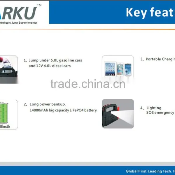 Carku Portable Jump Starter 14000mAh Battery Jump Pack LED Light Battery Multi-function Jump Starter photo-3
