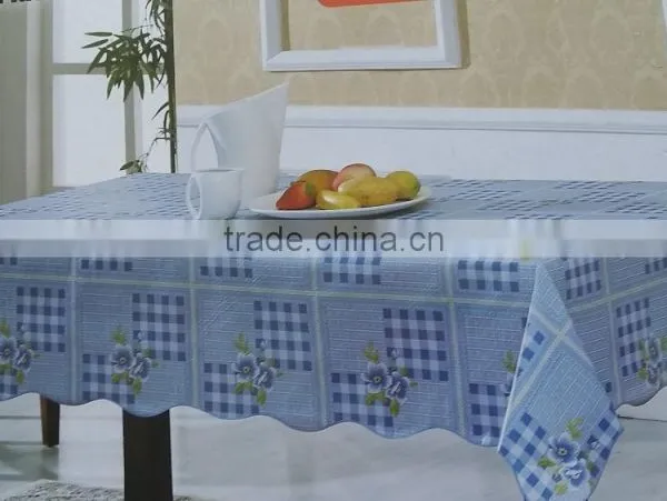 100% Polyester TC CVC Table Cloth WITH RUFFLES,LACE,WATER RESISTANT ,HEAT RESISTANT,WATER PROOF photo-4