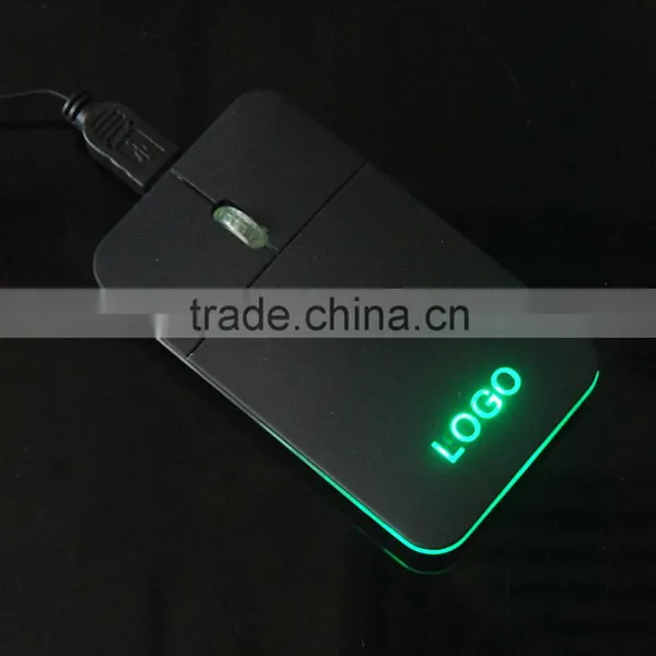 Laptop USB Wired Super Slim Flat Mouse With LED Logo photo-4