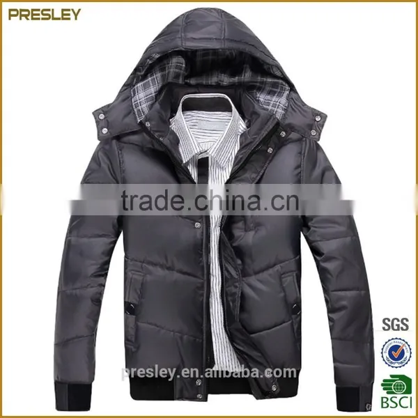 Wholesale Cheap Quality Hot Sale Winter Man Cotton Down Jacket Black Coat photo-3