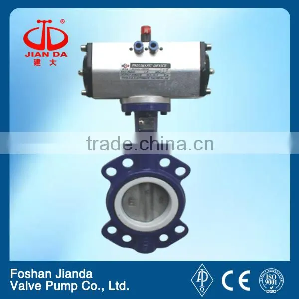 Four Fluorine Butterfly Valve With Pneumatic Actuator