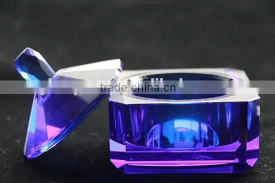 Nice Color Crystal Glass Sugar Bowl With Lit for Home Decoration photo-3