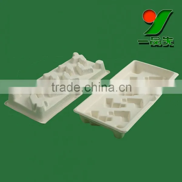 Reproducible Paper Pulp Tray, Biodegradable Customization Sugarcane Bagasse Molded Pulp Packaging Car Accessories Interior Tray photo-2