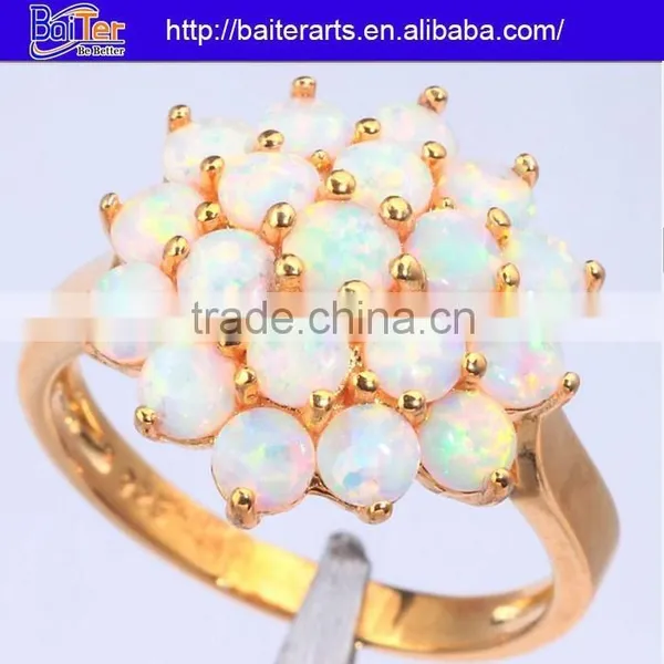 NEW Halo Set Zirconia White Fire Opal Gemstone Ring 925 Silver Silver Opal Ring With Opal Stone photo-6