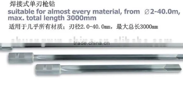 Single-fluted gun drill with solid carbide head