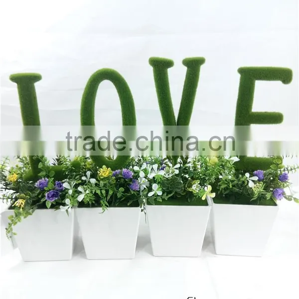 Wholesale Artificial Moss Letter /topiary Foam Letter for Table Decoration photo-2