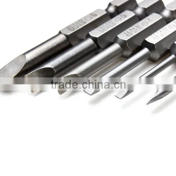 6pcs 50mm 2.0-6.0mm Flat Head Slotted Tip S2 Screwdrivers Bits photo-3