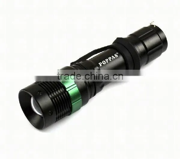 POPPAS T820 Hot Sale XPE Led Adjustable Focus Aluminum 1101 Police Flashlight photo-4