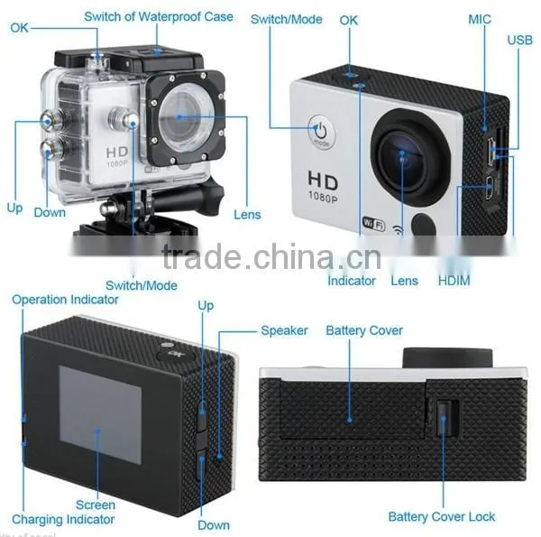 1.5 Inch Screen 170 Degrees Under Water Camera Wifi Mini Sports DV H.264 1080P photo-2