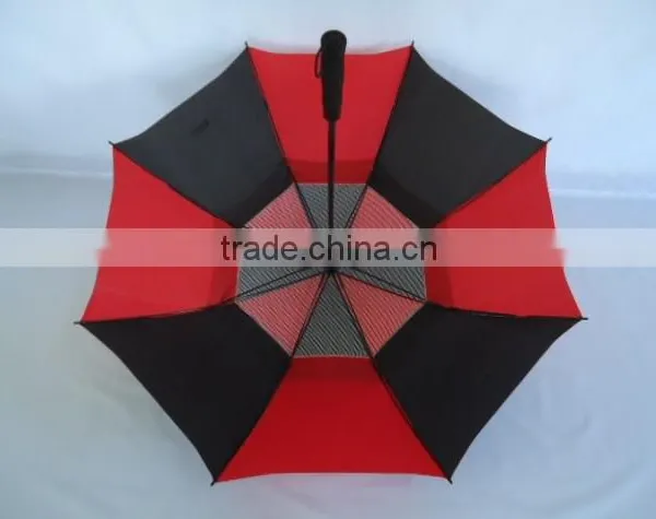 Double Layer Canopy Golf Red And Black Umbrella,Golf Umbrella photo-5
