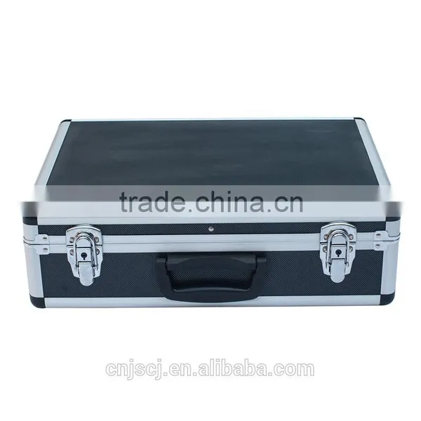 Permanent Protection With Foam Inserts Black Grooming Professional Aluminum Tool Case With Dividers Shoulder Belt photo-2