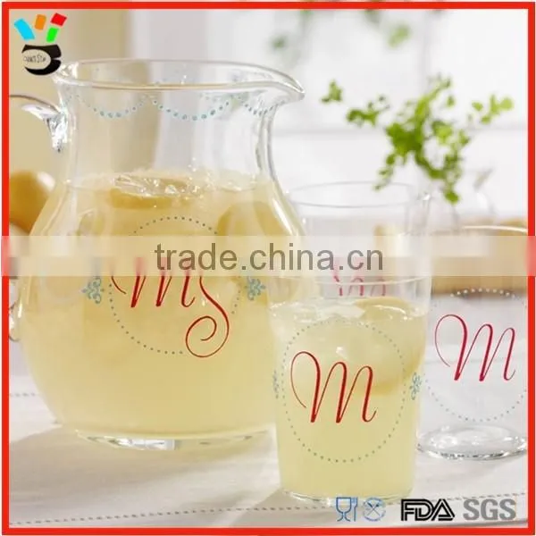 Creativity Glass Pitcher Drinking Glass Set/ China Pitcher Drinking Glass Factory