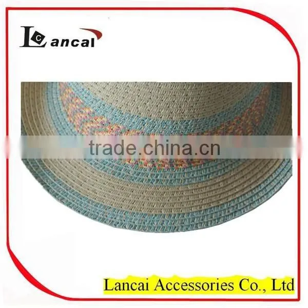 2016 Wholesale Multi Colour Straw Trilby photo-3