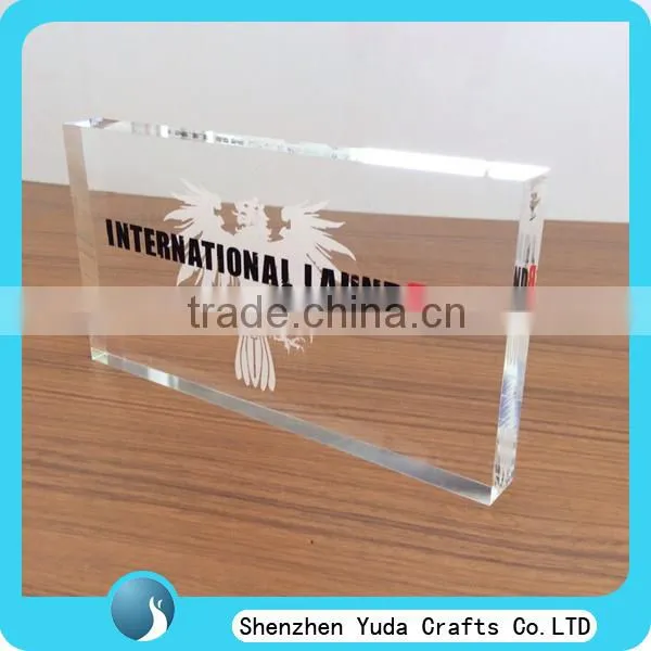 Custom Clear and Colored Cast Acrylic Block , Engraved Plexiglass Logo Block, Silk-screen Printing Perspex Brick 20-50mm Thick photo-2