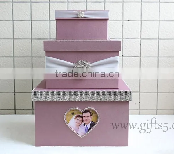 Elegant Wedding Gift Card Holder 3 Tier White Wedding Card Box Wholesale photo-3
