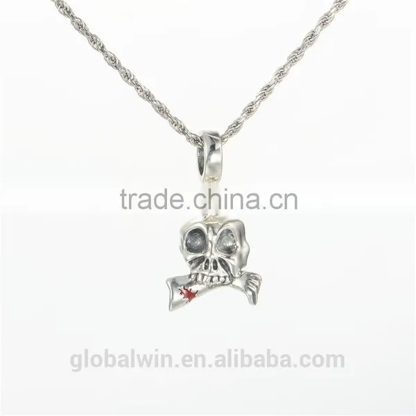 Skull Metal Charms European Charm Bracelet Necklace 100% Real 925 Sterling Silver S198 Best Gifts For You Or Friends photo-3