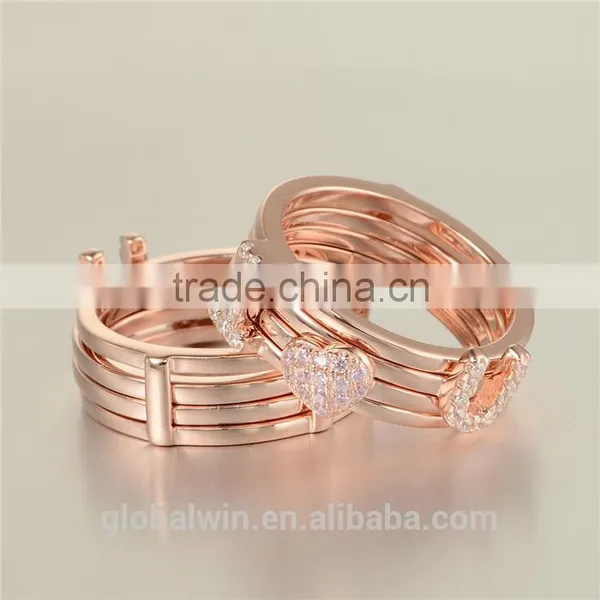 Latest Designs Gold Plated Finger Sex Letter I Love You Sterling Silver Ring With Clear Zircon photo-3