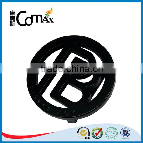 Round Hollow PB Logo Matt Black Metal Belt Buckle photo-3