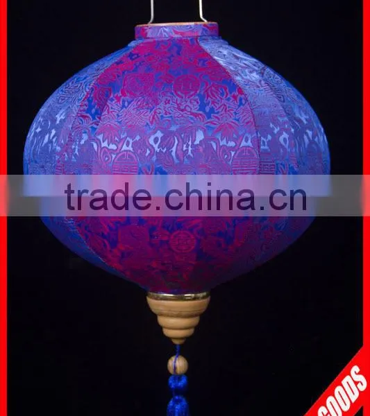 Latest Design High Quality Fabric Blue Round Lantern Wholesale photo-4
