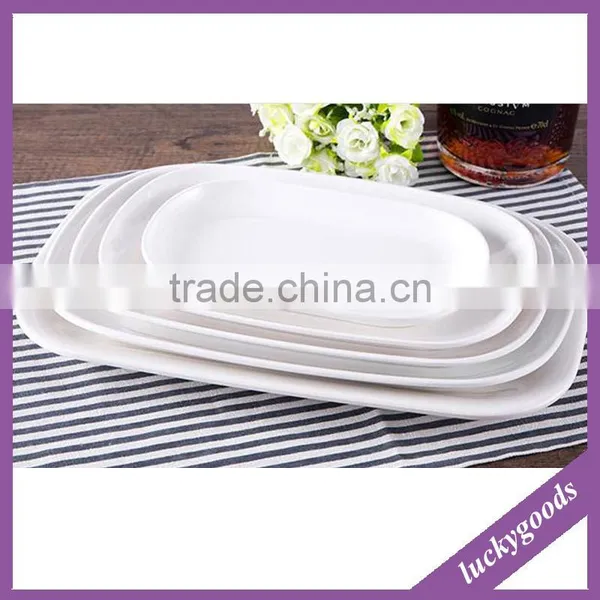 Blank Round Melamine Plate White Dinner Plate Flat Plate for Hotel photo-3