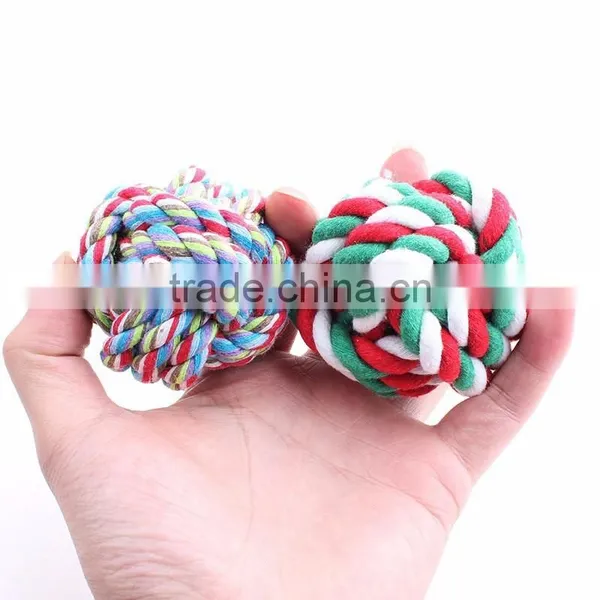 Pet Cotton Rope Toys Cotton Rope Woven Ball Small Size 6 cm photo-2