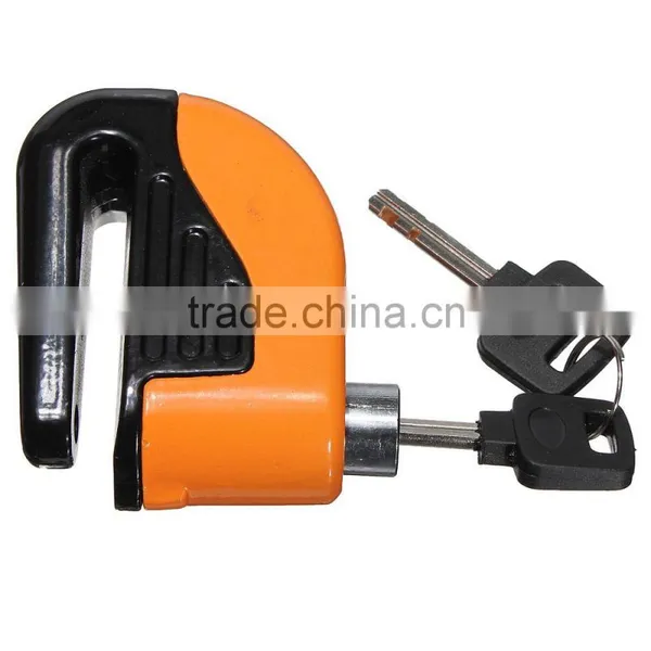 Orange 6mm Security Motorcycle Motorbike Sturdy Wheel Disc Brake Lock Safety Alarm / Key photo-3