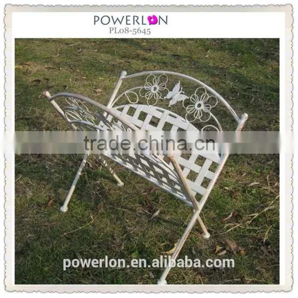 Antique White Foldable Metal Book Disply Rack PL08-6430 photo-4