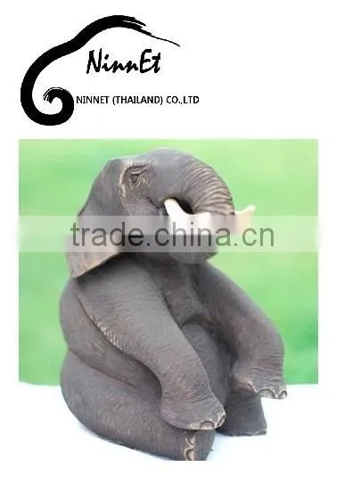 Wood Carved Elephant From Thailand photo-2