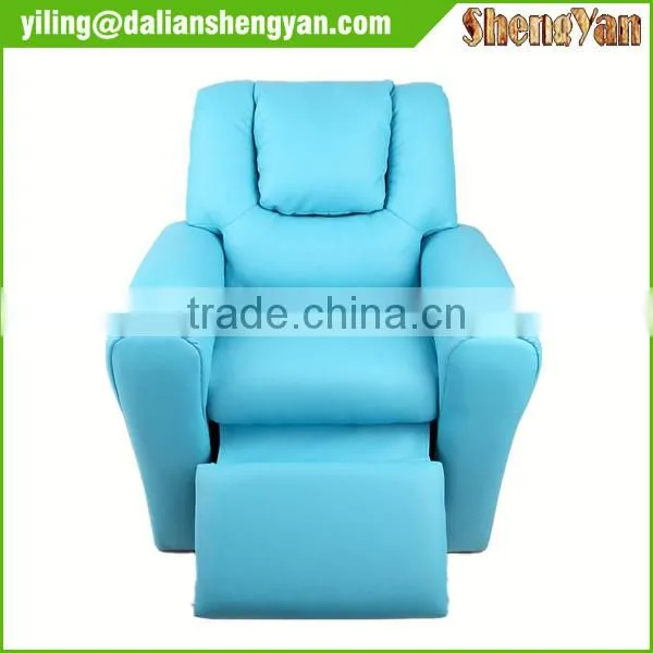Blue Kids Padded PU Leather Recliner Chair photo-3