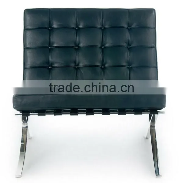 Barcelona Chair - Black Italian Leather - Premium Reproduction photo-2