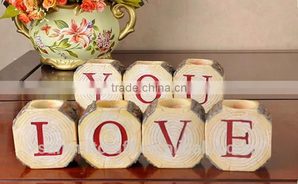 Resin Letter Candle Holders Party Decoration Decorations Wedding photo-6