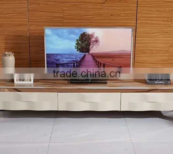 Simple Style Rose Golden Coffee Table Set With Drawer photo-3