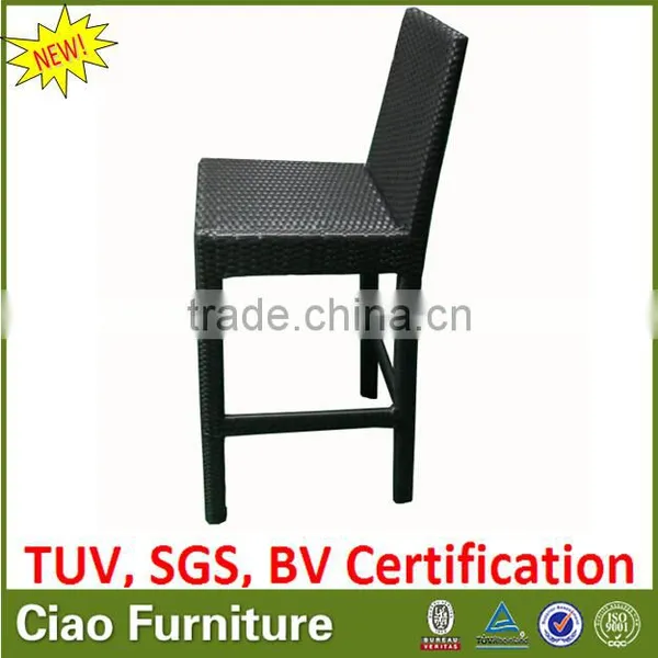 Modern Outdoor Wicker Synthetic Rattan Bar Stool High Chair photo-3