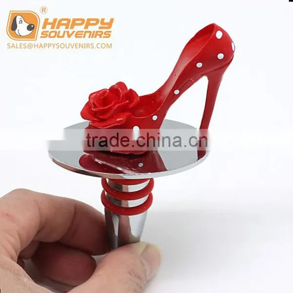 NEW CUSTOMIZED HOME POP RESIN STAINLESS RED HIGH HEEL WINE STOPPER photo-3