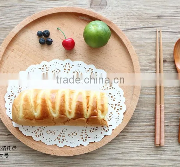 Logo Customized Solid Beech Square Wooden Serving Tray photo-5