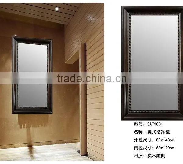 Custom Household Wall Decorative Antique Wood Mirror photo-2