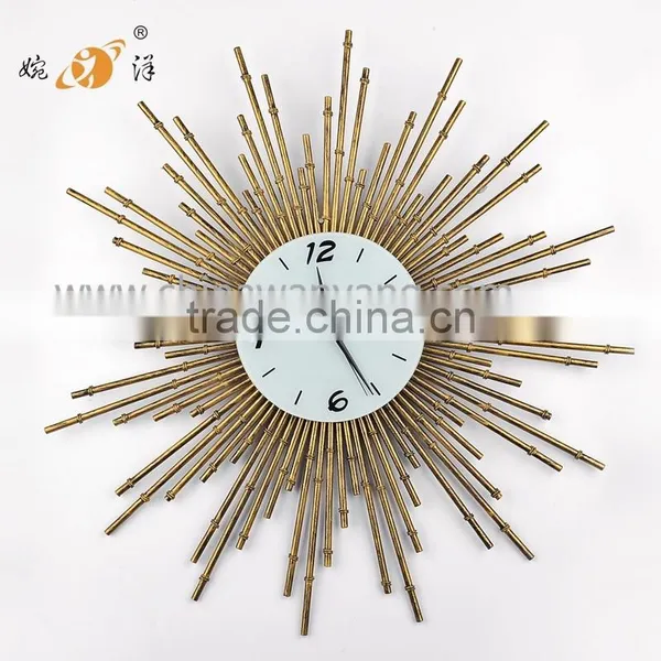 vintage gold metal wall clock digital clock