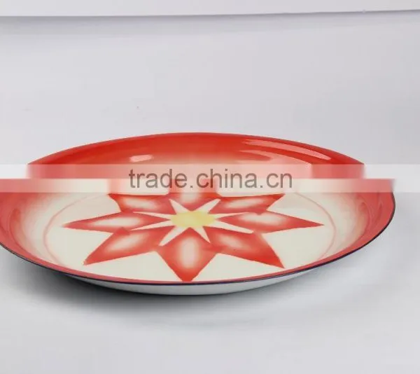 25-80cm Enamelware Tea Tray Deco Enamel Round Tray photo-3