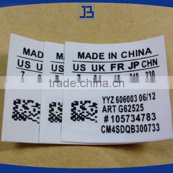 Jiabao Custom All Size White Label for Shoe photo-3