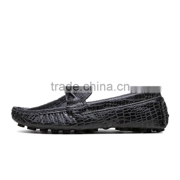 High Quality Crocodile Top Layer Leather Peas Shoes Casual Fashion for Male, Men Leather Casual Shoes Sample for Adults photo-4