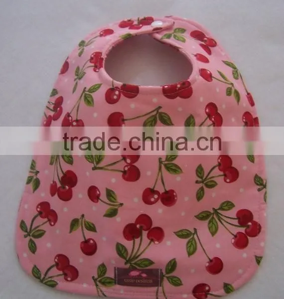 Posh Design Baby Pink Cherry Custom Printed Bibs