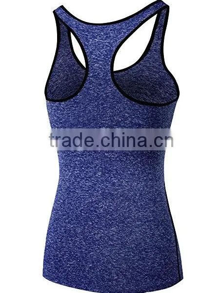 Slub 85% Polyester 15% Spandex Womens Dry Fit Tank Top photo-3