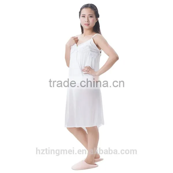 Mature Women Sexy Transparent Nighgown V-neck Dress photo-2
