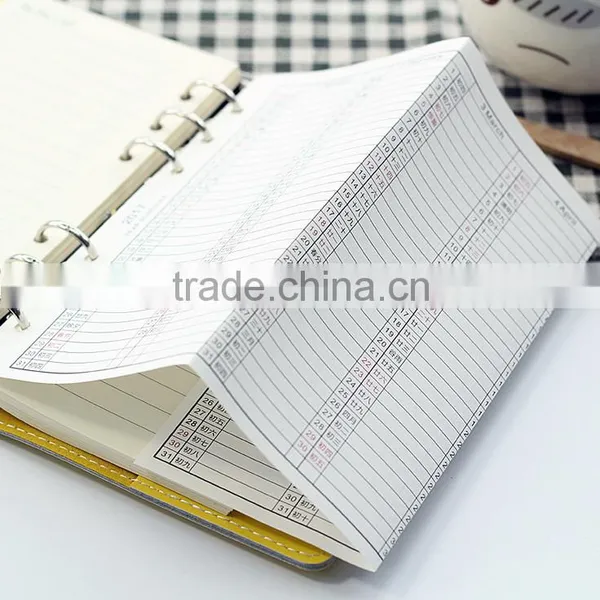 2017 Planner Yearly Inner Page Custom 6 Holes Loose Leaf Inside Page Replacable Insert Page photo-5
