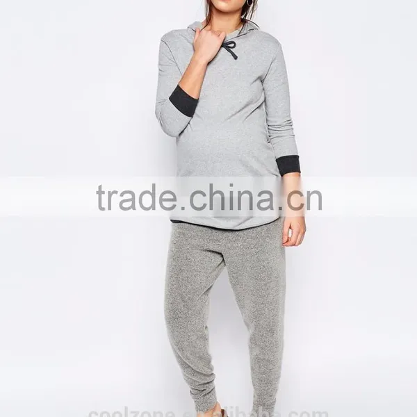 Relaxed Fit Long Sleeve Longline Hoodie Sweatshirt for Maternity 2016 photo-5