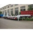 Durable 3 Axles Lowbed Semi Trailer LED Lamps For Bulk Cargo Customized