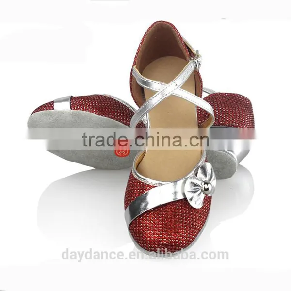 Girls Kid Buckle Strap Ballroom Modern Latin Dance Shoes Child Bowknot Colorful Closed Toe Low Heel Shoes photo-5