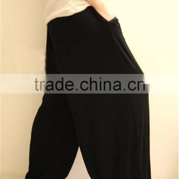 Mercerized Cotton Solid Woman Yoga Harem Pants photo-3