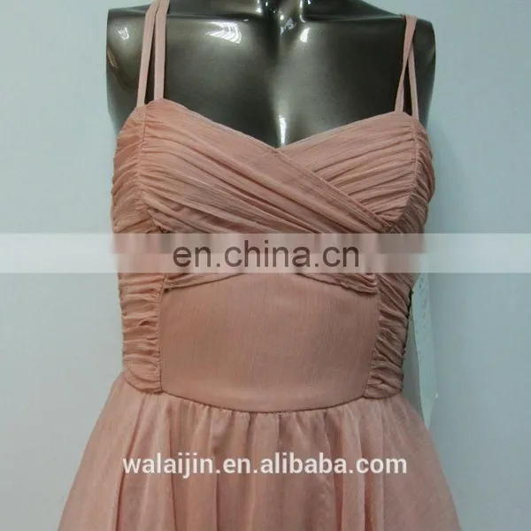 Light Pink Young Ladies Spaghetti Strap Short Dress photo-5
