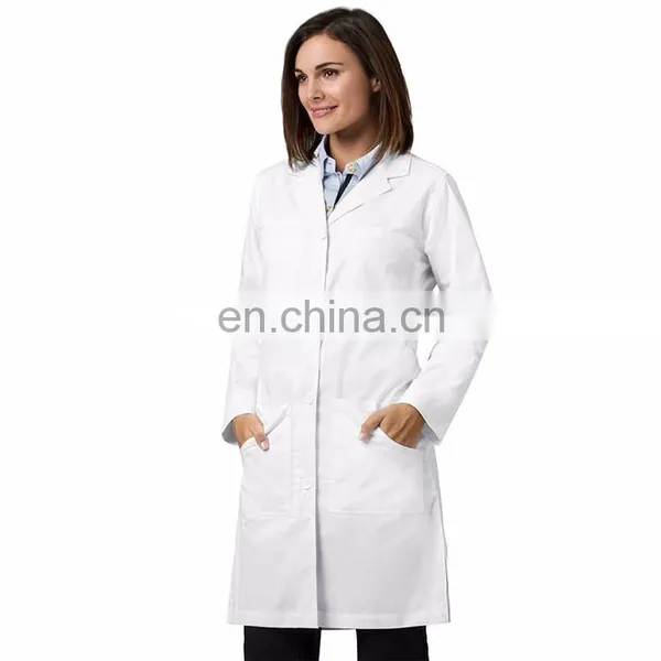 OEM Ladies White Polyester Cotton Lab Coat for Women photo-2